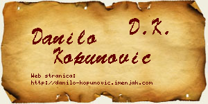 Danilo Kopunović vizit kartica
